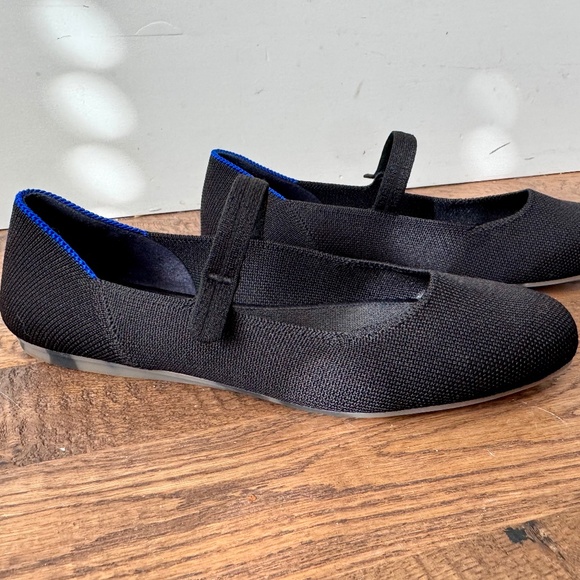 New Rothy's The Square Mary Jane Shoes Flats Black Women's Size 7 - Picture 1 of 7